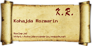 Kohajda Rozmarin névjegykártya